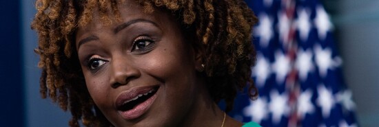 Press secretary Karine Jean-Pierre is seen at the White House.