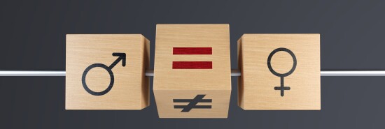 Gender Inequality With Wooden Blocks