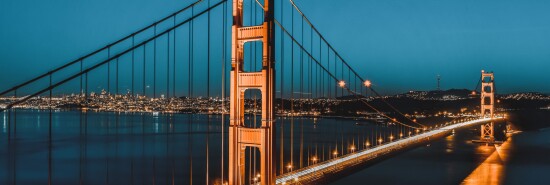 Golden Gate Bridge Teal and orange San Francisco Bay area in night