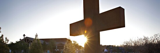 People gather at a church for an Easter sunrise service in Arizona.