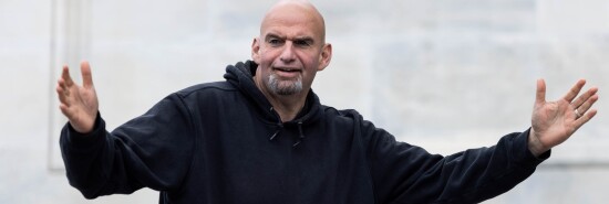 Sen. John Fetterman (D-PA) arrives at the U.S. Capitol, as he returns to the Senate on Monday, April 17, 2023, following treatment for clinical depression.