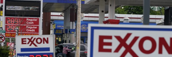 Gas stations display the price of gasoline in New Jersey on Monday. 