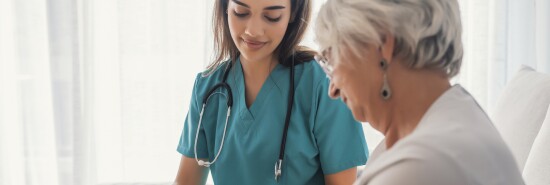 Nurse measuring blood pressure