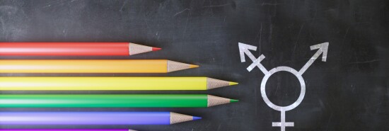 Transgender Symbol and Pencils With The Color of Lgbt Flag