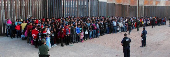 Migrant Children Lined