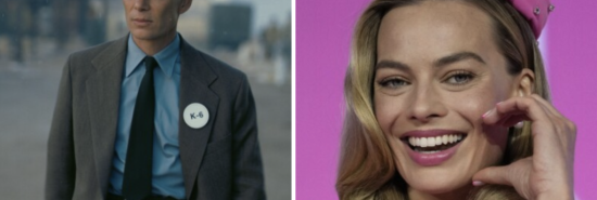 Combined shot of Oppenheimer actor and Barbie actress