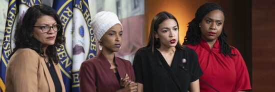 Alexandria Ocasio-Cortez, Ayanna Pressley, Rashida Tlaib, Ilhan Omar