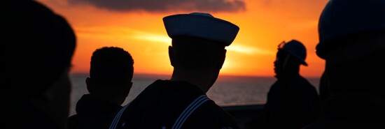 Navy Silhouette / USS Normandy Arrives in Cherbourg, Normandy