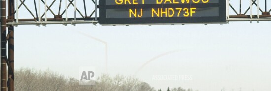AMBER ALERT SIGN ON NEW JERSEY TURNPIKE