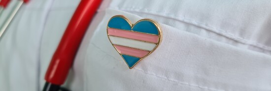 Transgender LGBT symbol stethoscope with rainbow icon for rights and gender equality