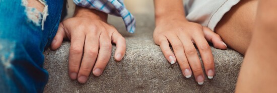 Young couple hands
