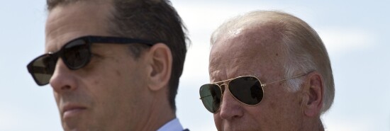 Hunter (left) and Joe (right) Biden are shown.