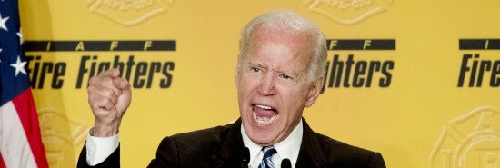 Former Vice President Joe Biden speaks to the International Association of Firefighters at the Hyatt Regency on Capitol Hill in Washington, D.C.