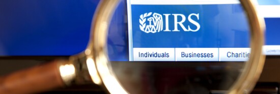 IRS website through a magnifying glass