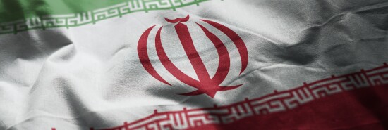 Iran Flag Rumpled Close Up