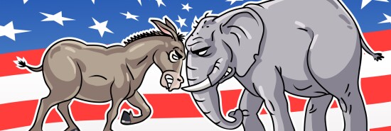 US Politics- Republican Elephant Vs Democratic Donkey