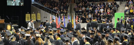 The University of Idaho's graduation ceremony went on as planned. An empty chair was spotted among the students graduating.