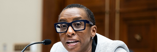 Claudine Gay, who was then the president of Harvard University, speaks at a House Committee on Education and the Workforce hearing on campus antisemitism at the Capitol in Washington on Dec. 5, 2023.